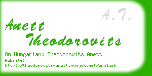 anett theodorovits business card